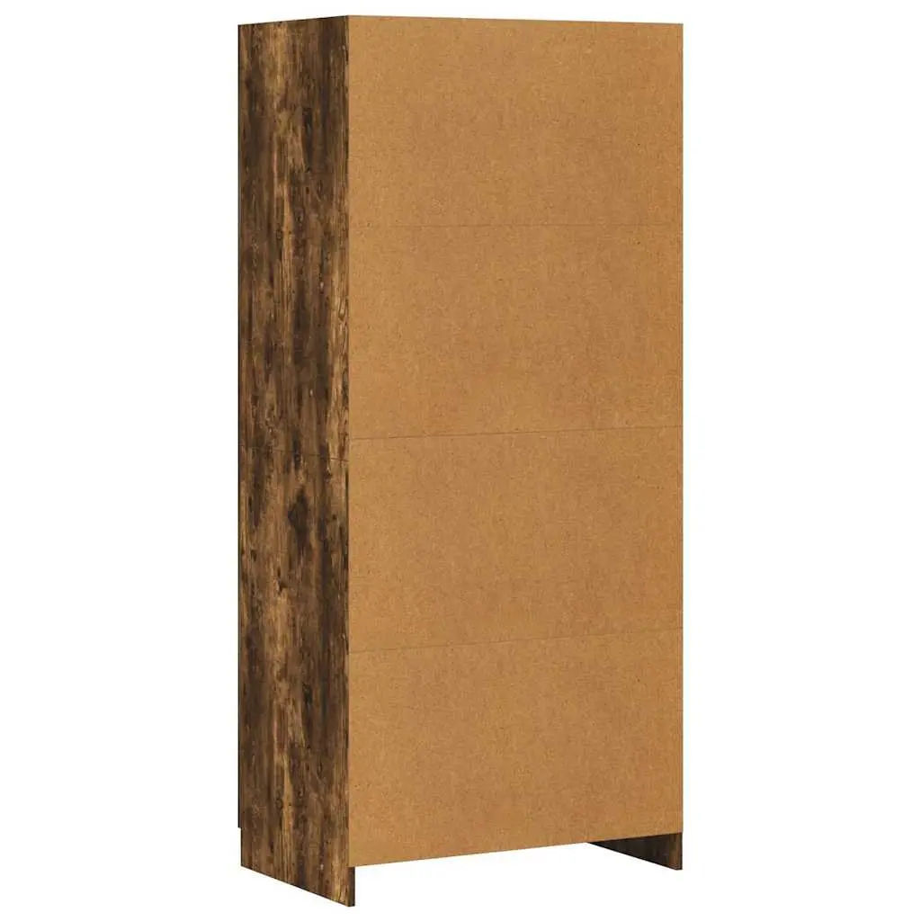 Wardrobe Cupboard for Home 80x52x180 cm Smoked Oak Engineered Wood Storage Cabinet Closet