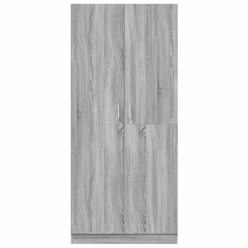 Wardrobe Grey Sonoma 80x52x180 cm with Hanging Rod