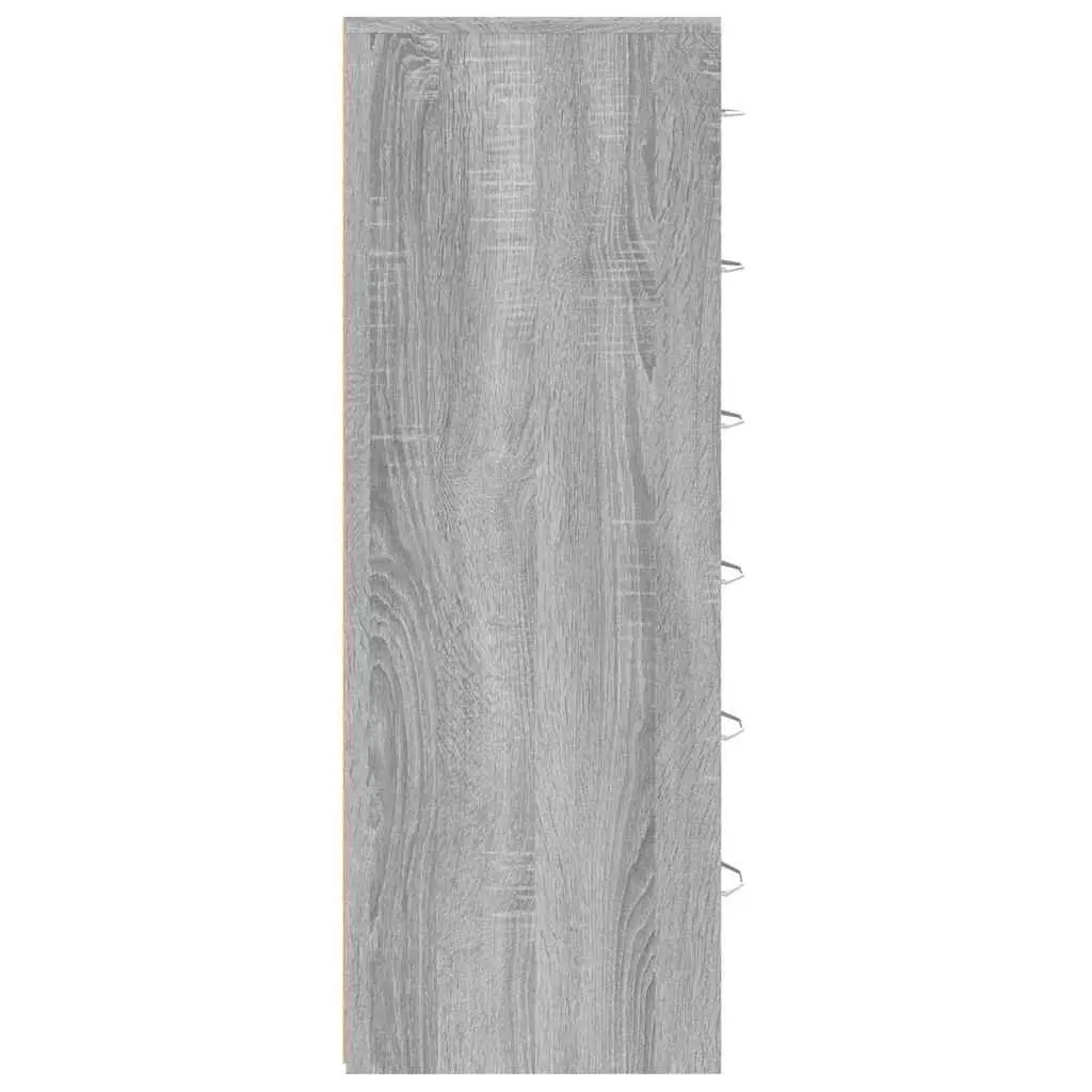 Sideboard with 6 Drawers Grey Storage Cabinet Cupboard Engineered Wood Furniture