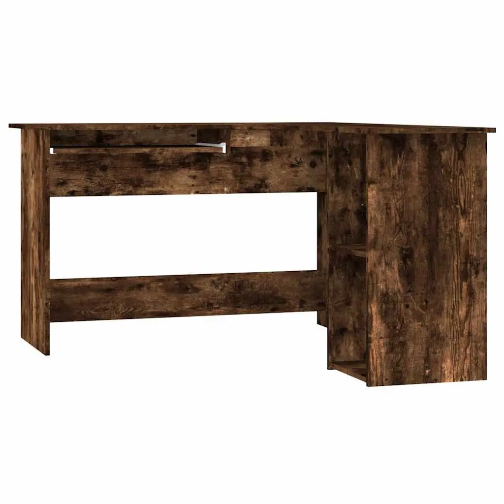 L-Shaped Corner Desk Office Workstation Engineered Wood Brown 120 x 140 x 75 cm