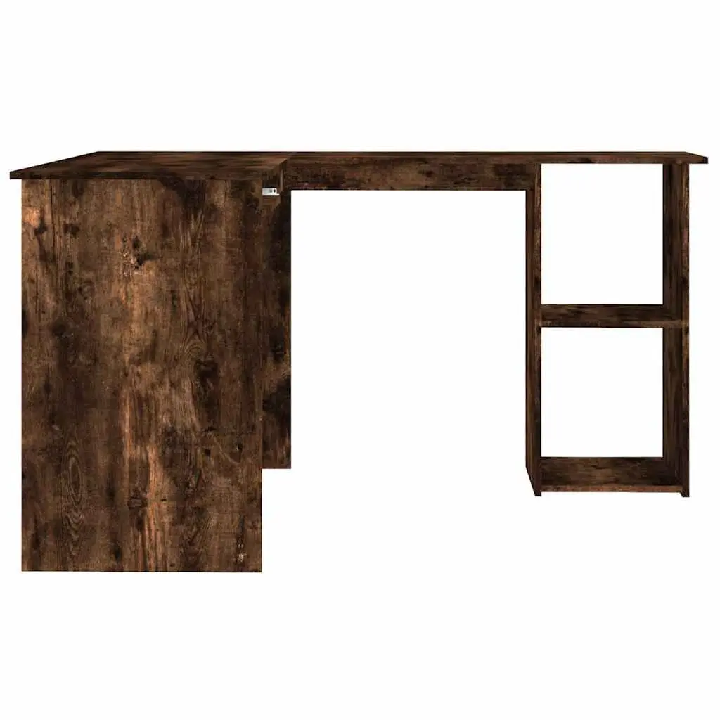 L-Shaped Corner Desk Office Workstation Engineered Wood Brown 120 x 140 x 75 cm