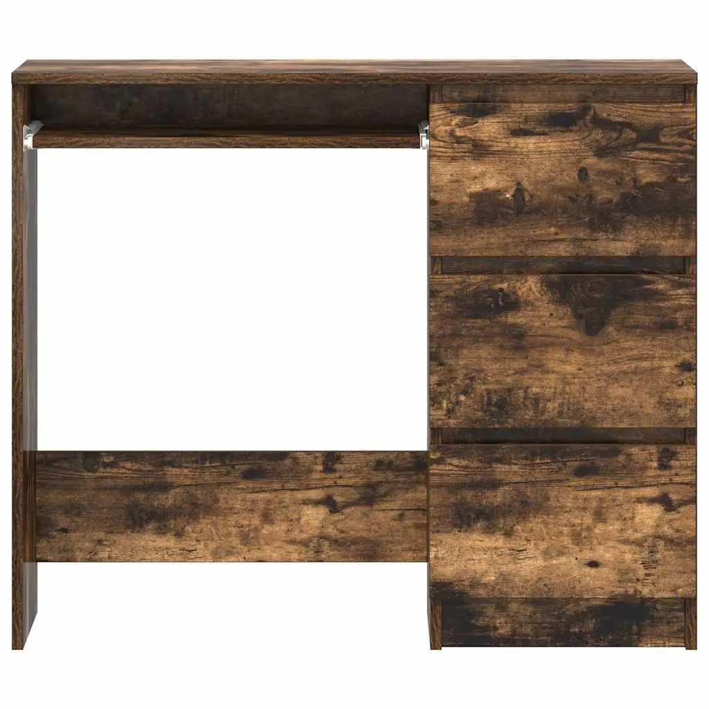 90x45x76 cm Brown Office Desk with 3 Drawers
