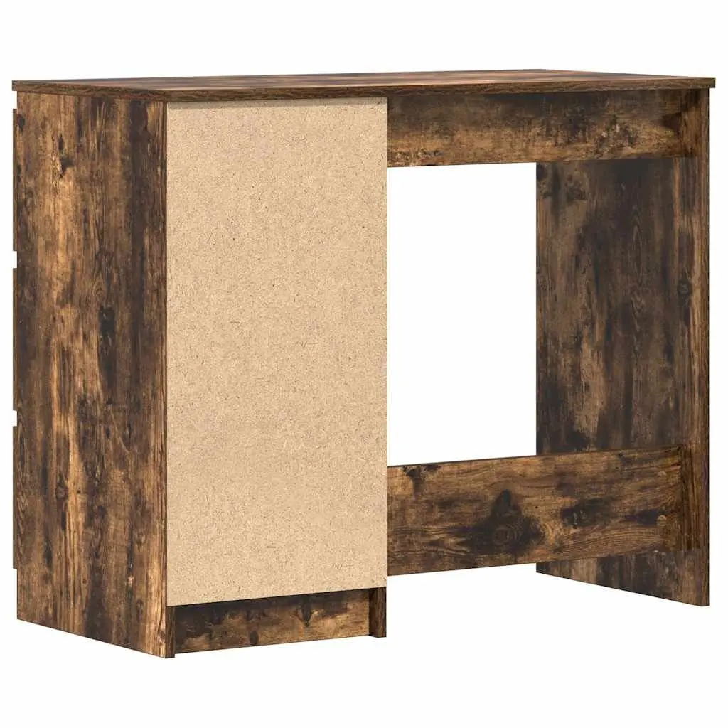 90x45x76 cm Brown Office Desk with 3 Drawers