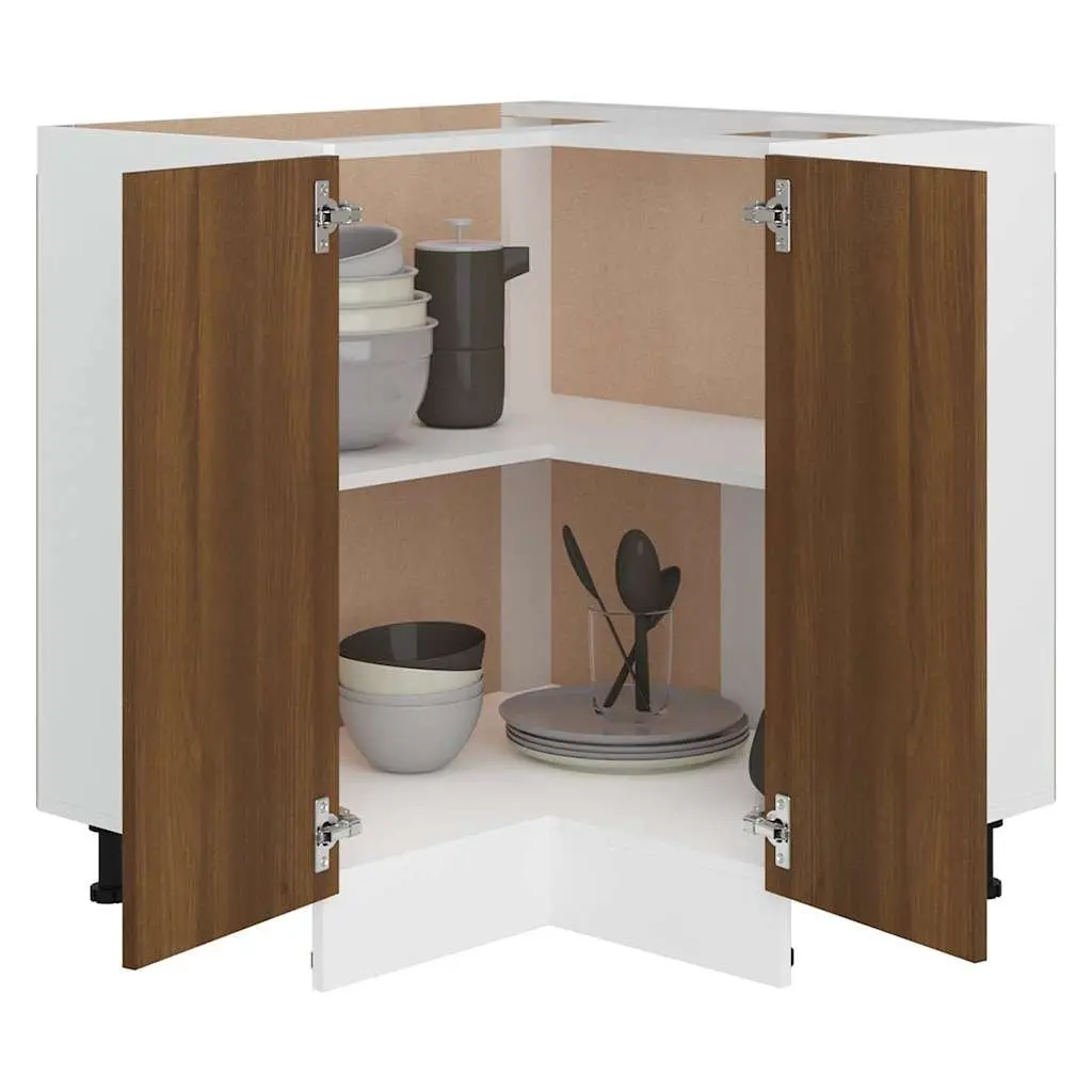 Kitchen Cabinet Brown Oak Storage Cupboard Engineered Wood 75.5x75.5x81.5 cm