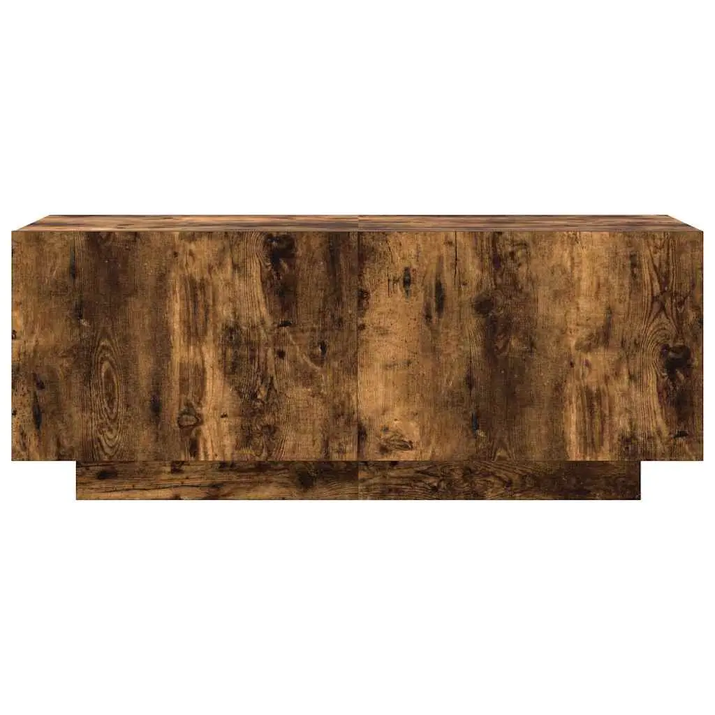 TV Cabinet Brown Engineered Wood Media Storage Unit Compartments Doors