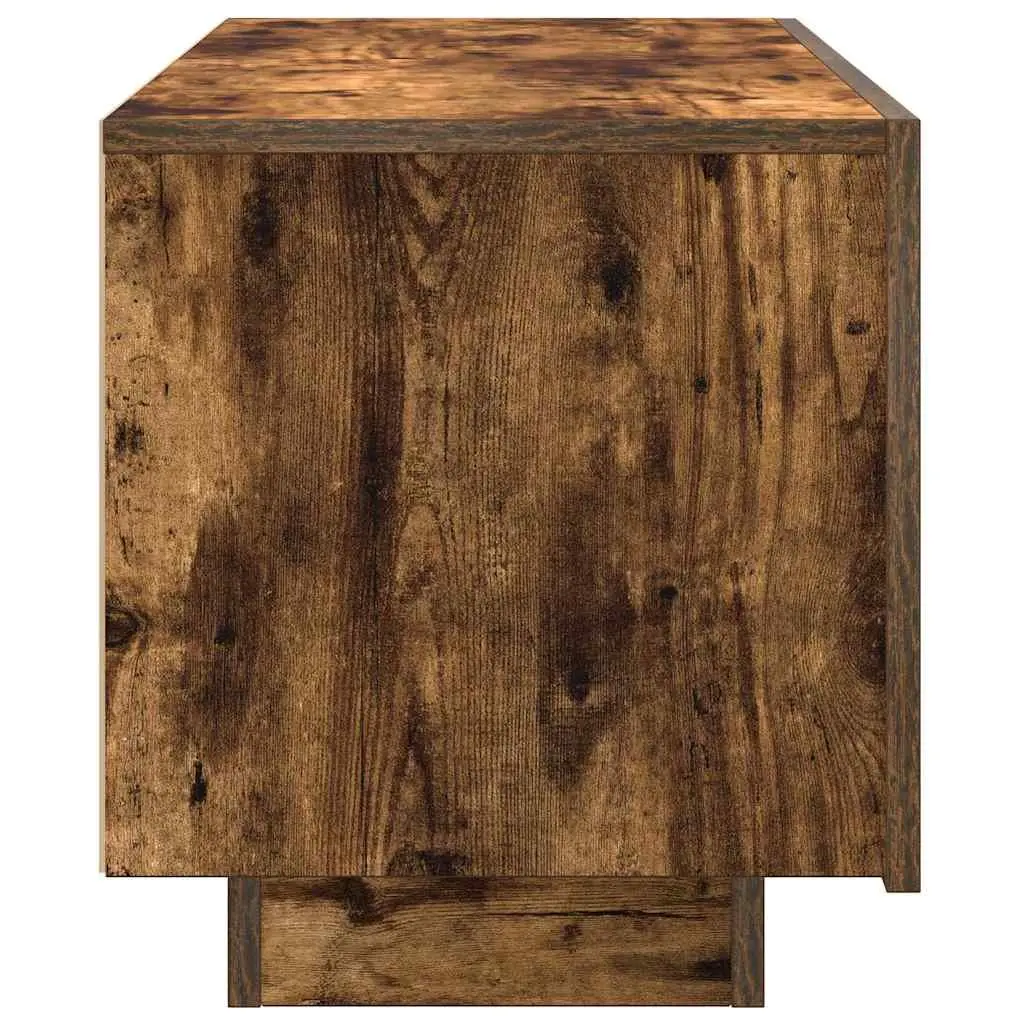TV Cabinet Brown Engineered Wood Media Storage Unit Compartments Doors