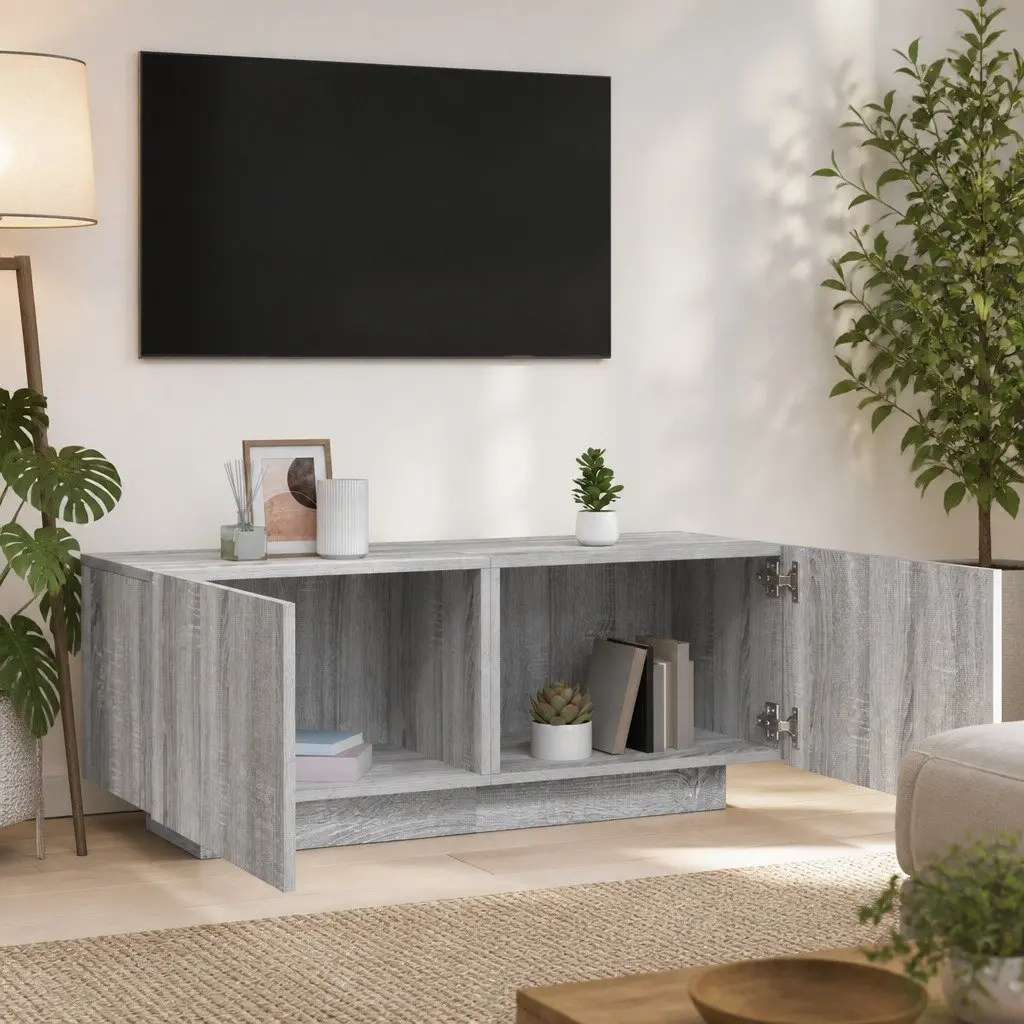 TV Cabinet Grey Sonoma Engineered Wood Media Unit 100W x 35D x 40H cm