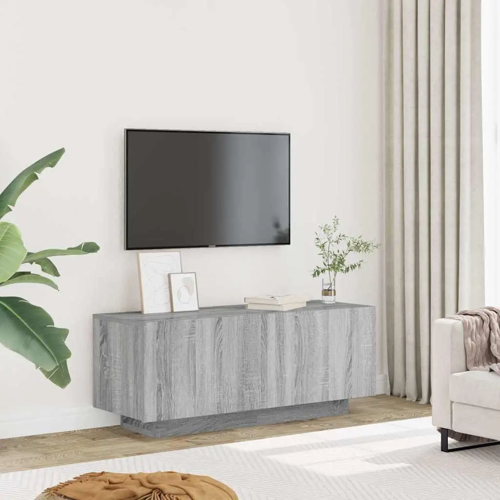 TV Cabinet Grey Sonoma Engineered Wood Media Unit 100W x 35D x 40H cm