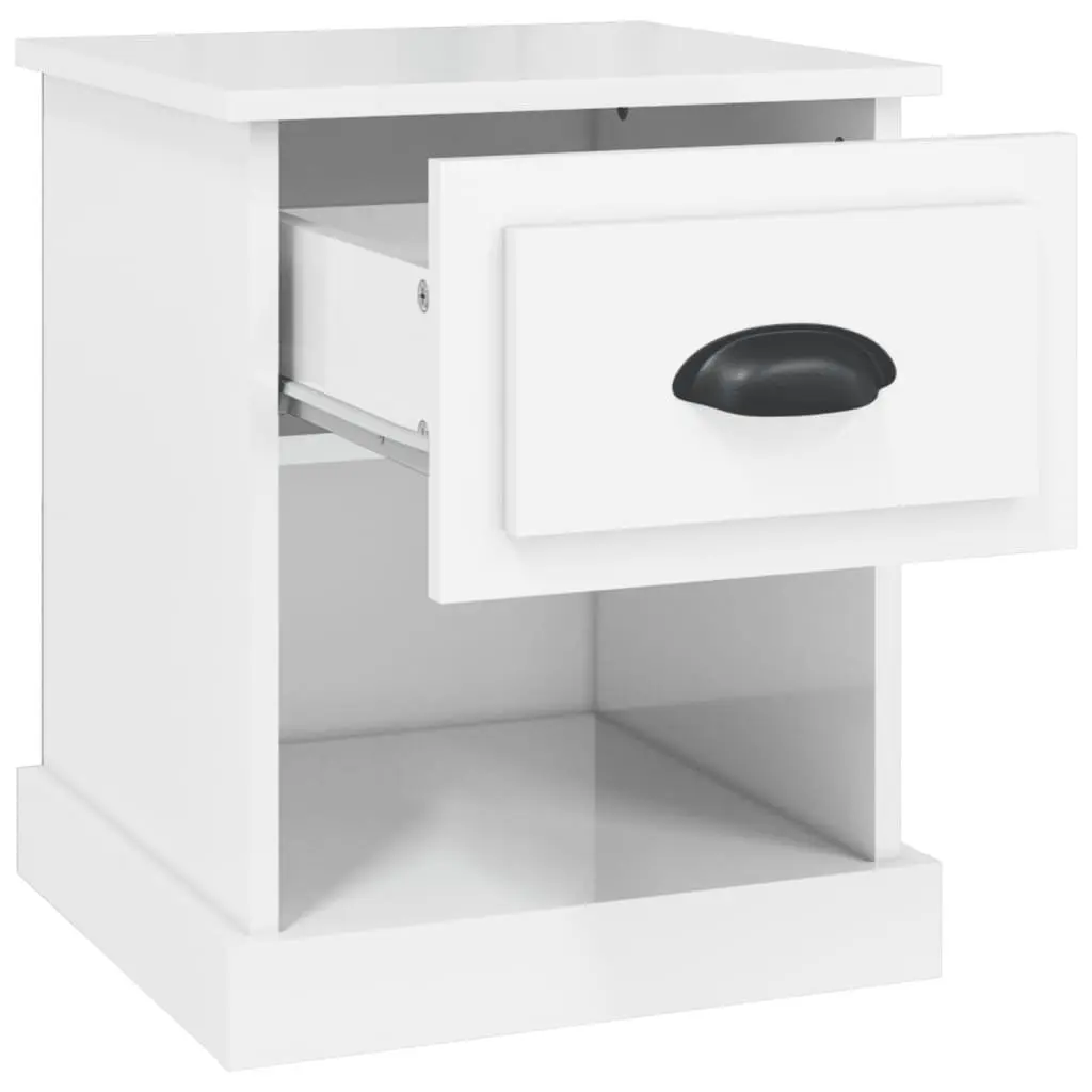 Bedside Cabinet White 39x39x47.5cm Engineered Wood Nightstand Storage Table