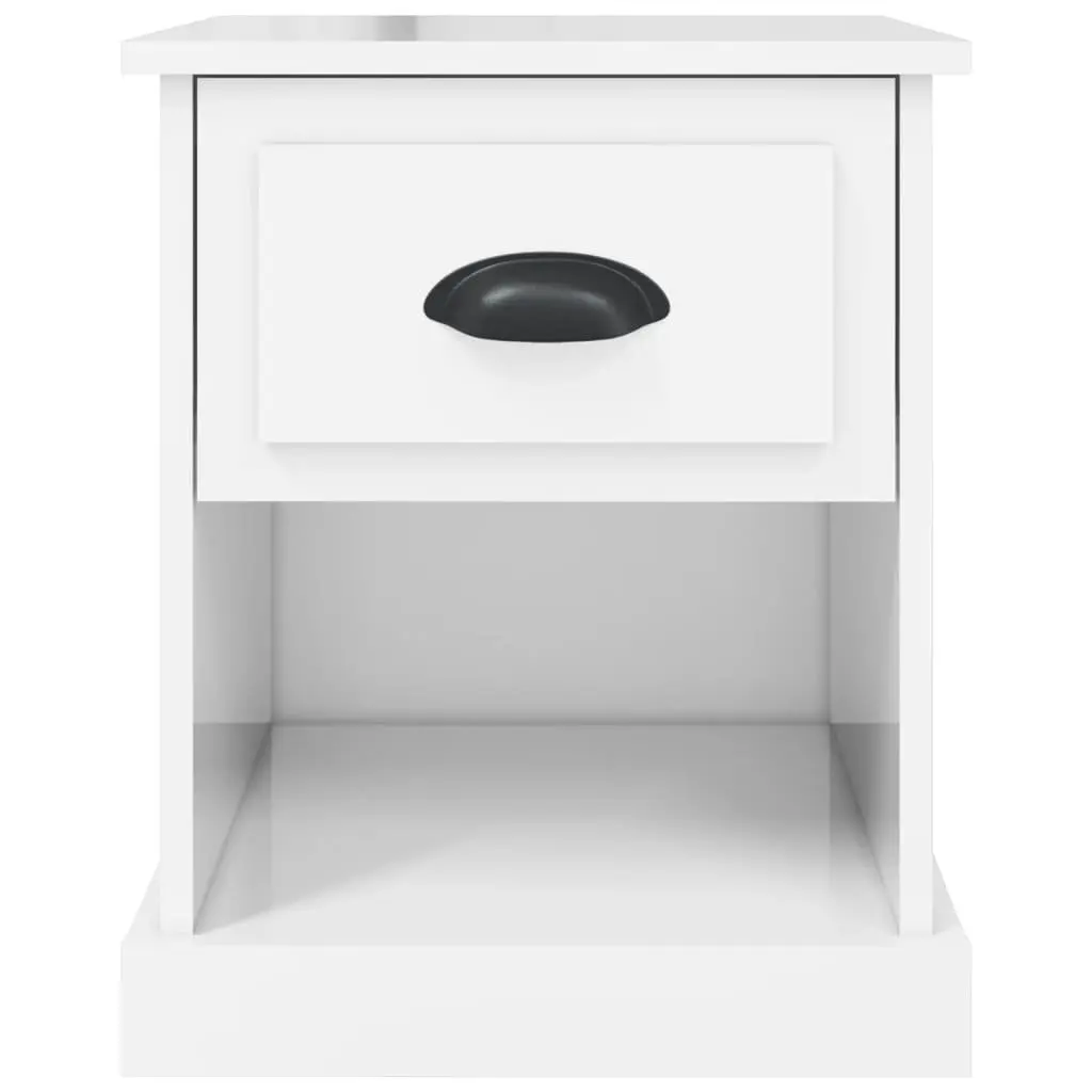 Bedside Cabinet White 39x39x47.5cm Engineered Wood Nightstand Storage Table