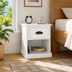 Specifications of Bedside Cabinets Set: 2 White Units