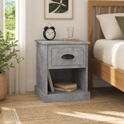 Engineered Wood Bedside Cabinets Set of 2, Grey 39x39x47.5 cm