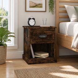 Bedside Cabinets 2 pcs Brown Nightstand Side Table Storage Drawer Compartment