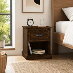 Brown Oak Bedside Cabinets - Dimensions 39x39x47.5 cm