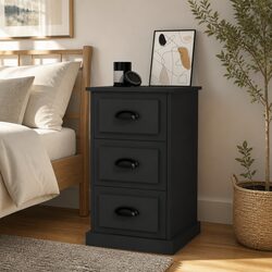 Specifications of Black Bedside Cabinet 39x39x67 cm