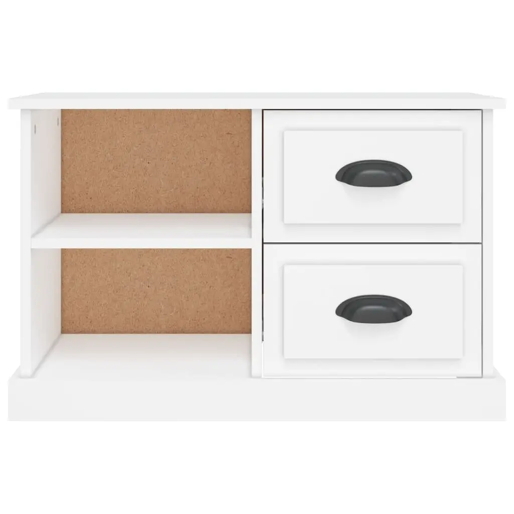 TV Cabinet for Living Room White Engineered Wood with Drawers and Open Compartments 73 x 35.5 x 47.5 cm