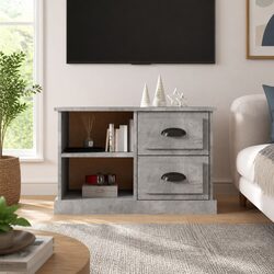 TV Cabinet Specifications: Grey 73x35.5x47.5cm, 2 Drawers