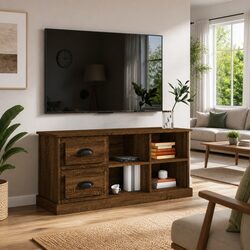 Specifications of Brown Oak Wood TV Cabinet 102x35.5x47.5cm