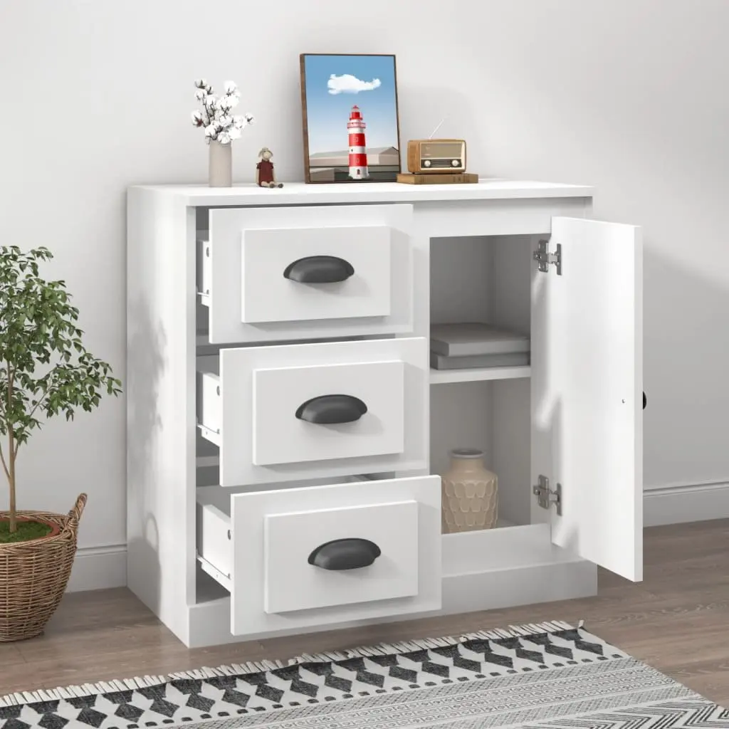 Sideboard for Home 70x35.5x67.5 cm White Storage Cabinet Engineered Wood Furniture