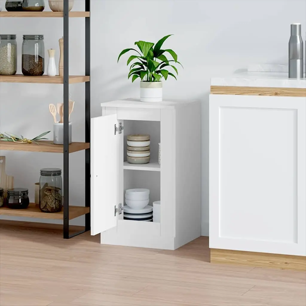 White Sideboard Storage Cabinet Engineered Wood Furniture Buffet Cupboard
