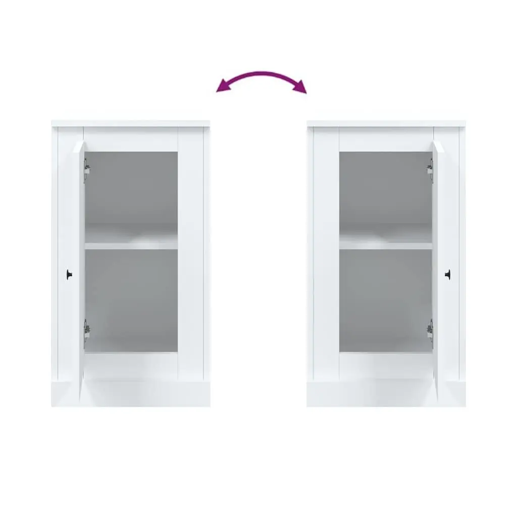 White Sideboard Storage Cabinet Engineered Wood Furniture Buffet Cupboard
