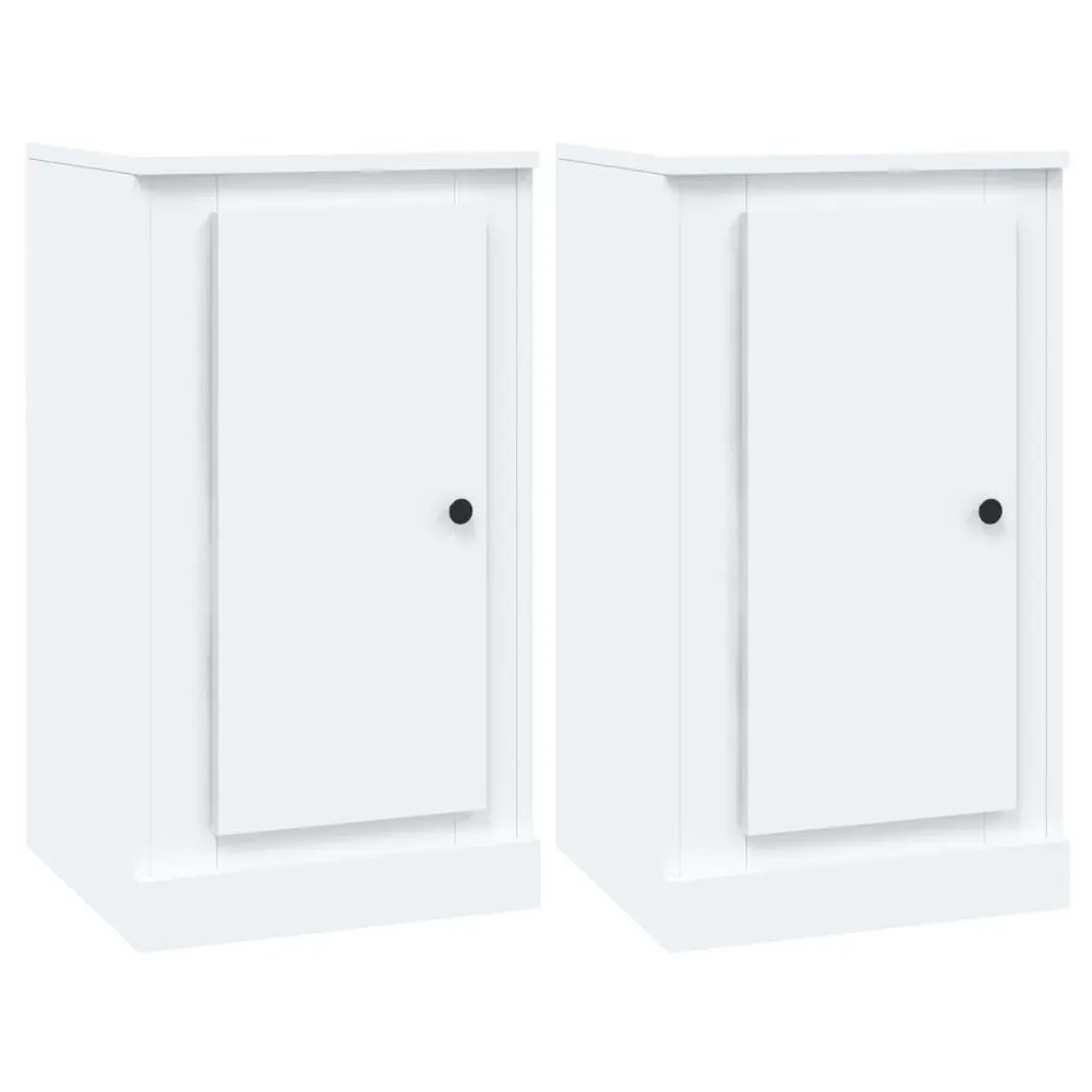 Sideboards 2 Piece White Storage Cabinet Cupboard Engineered Wood Home Furniture