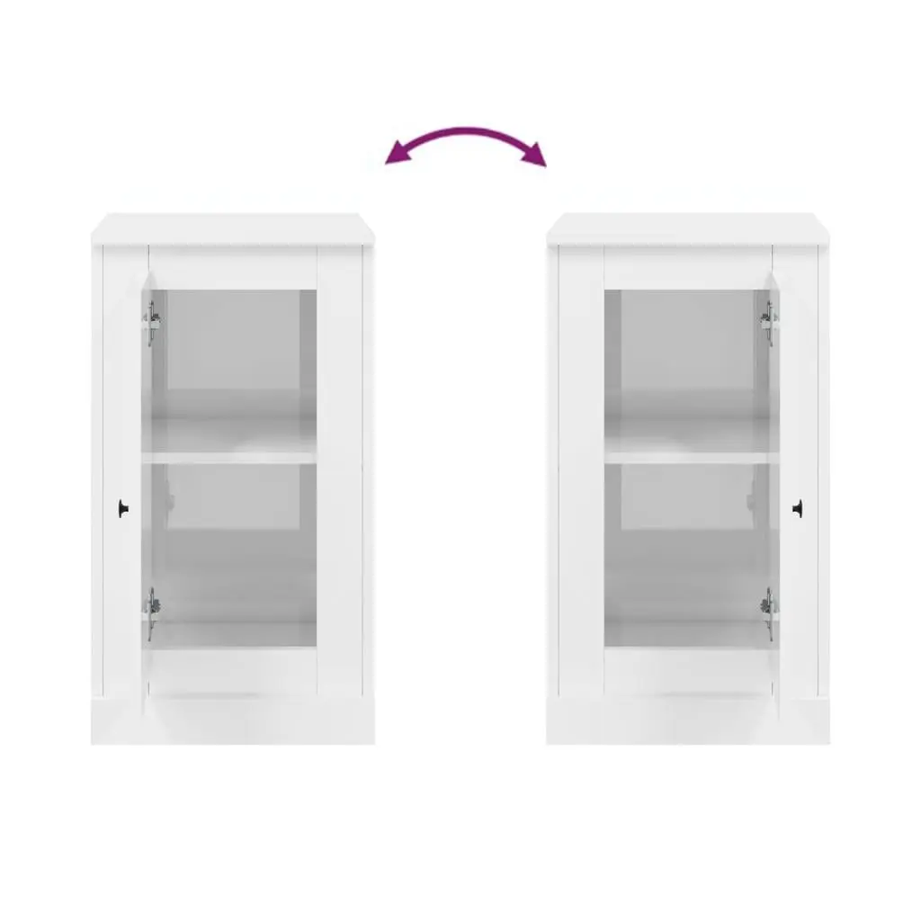 White High Gloss Sideboard Storage Cabinet Engineered Wood Cupboard Furniture