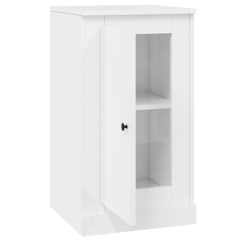Sideboards 2 pcs High Gloss White Storage Cabinet Engineered Wood Cupboard
