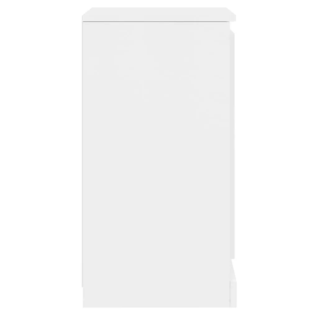 Sideboards 2 pcs High Gloss White Storage Cabinet Engineered Wood Cupboard