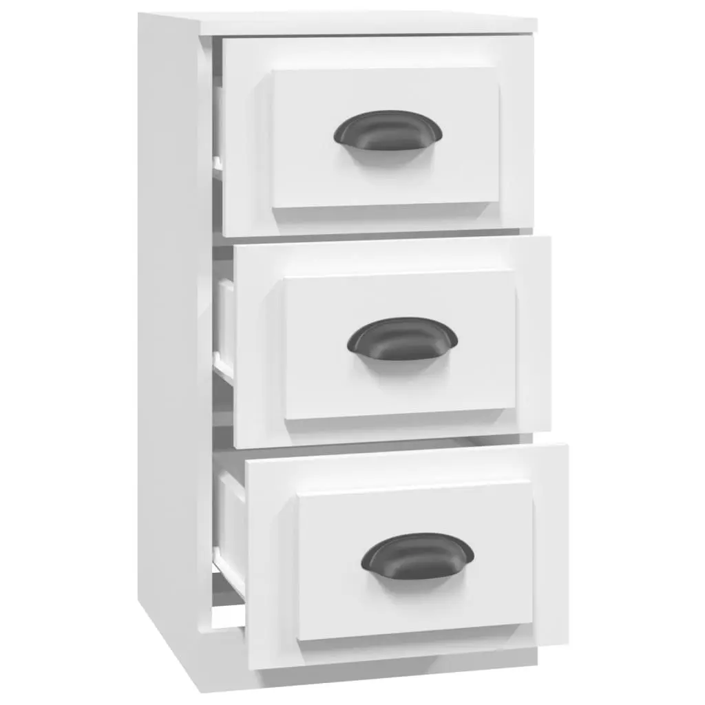 White Sideboard Cabinet Storage Furniture Engineered Wood Buffet Display Unit