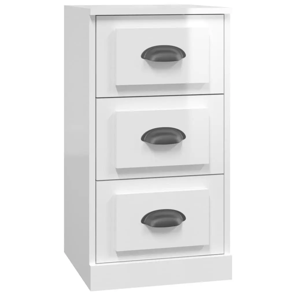 White High Gloss Sideboard Cabinet Storage Buffet Furniture Living Room Dining Area 36W x 35.5D x 67.5H cm