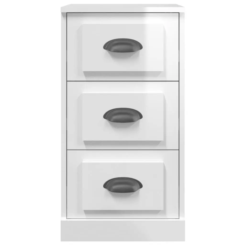 White High Gloss Sideboard Cabinet Storage Buffet Furniture Living Room Dining Area 36W x 35.5D x 67.5H cm
