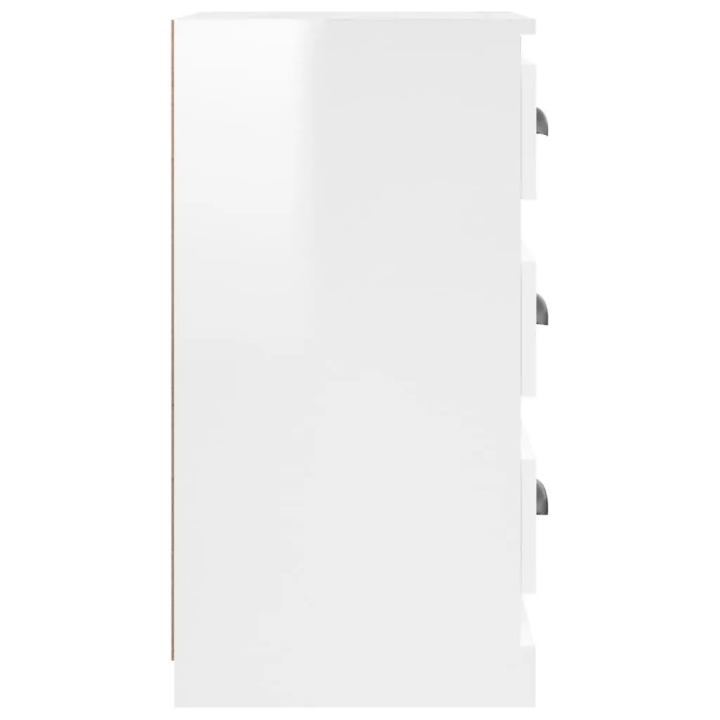 White High Gloss Sideboard Cabinet Storage Buffet Furniture Living Room Dining Area 36W x 35.5D x 67.5H cm