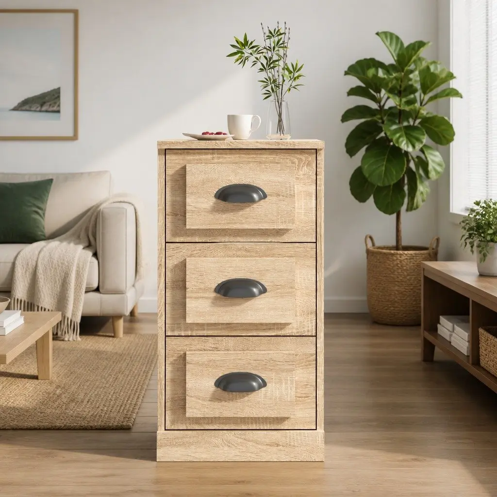 Sideboard Brown Engineered Wood Storage Cabinet Furniture Buffet Display Unit