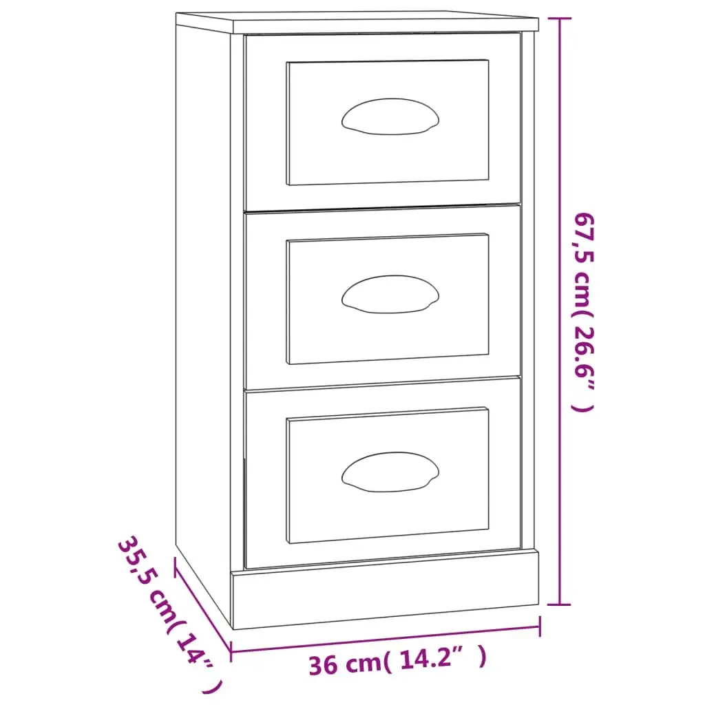 Sideboard Grey Storage Cabinet Engineered Wood Living Room Furniture Display