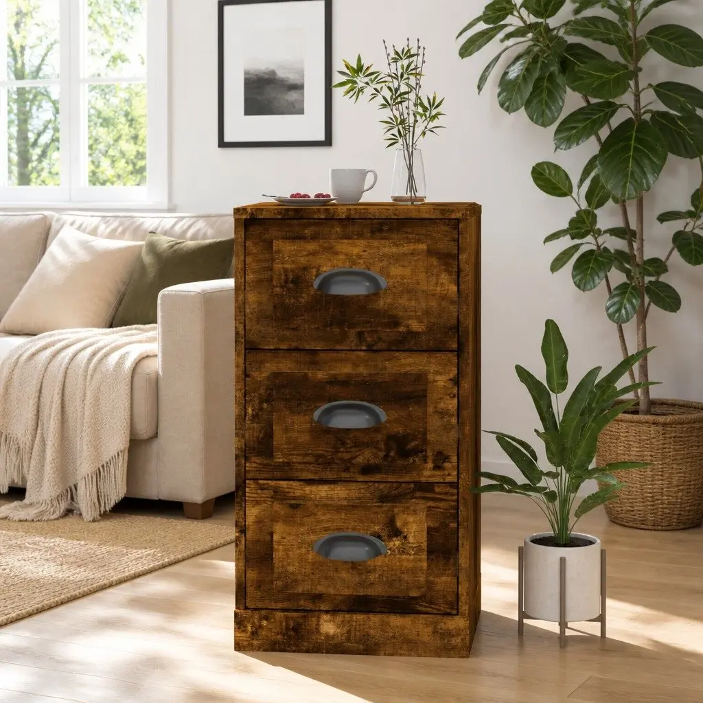 Sideboard Storage Cabinet Display Furniture for Home Brown Engineered Wood 36x35.5x67.5cm