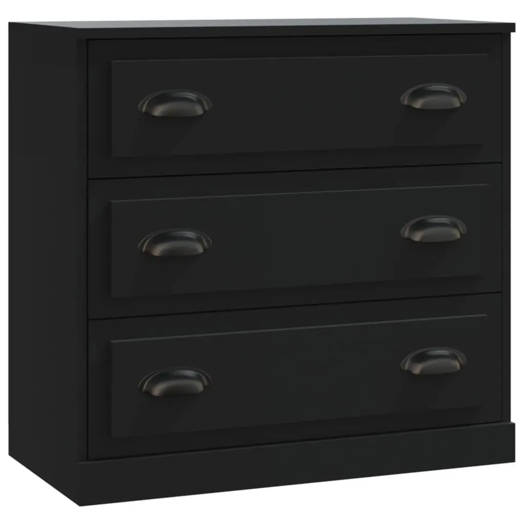 Black Engineered Wood Sideboard with Ample Storage