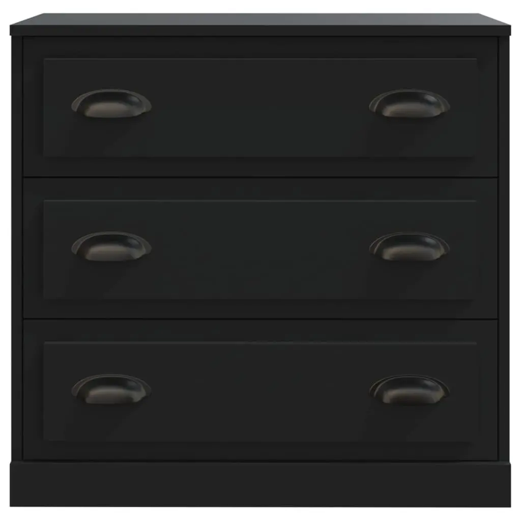 Black Engineered Wood Sideboard with Ample Storage