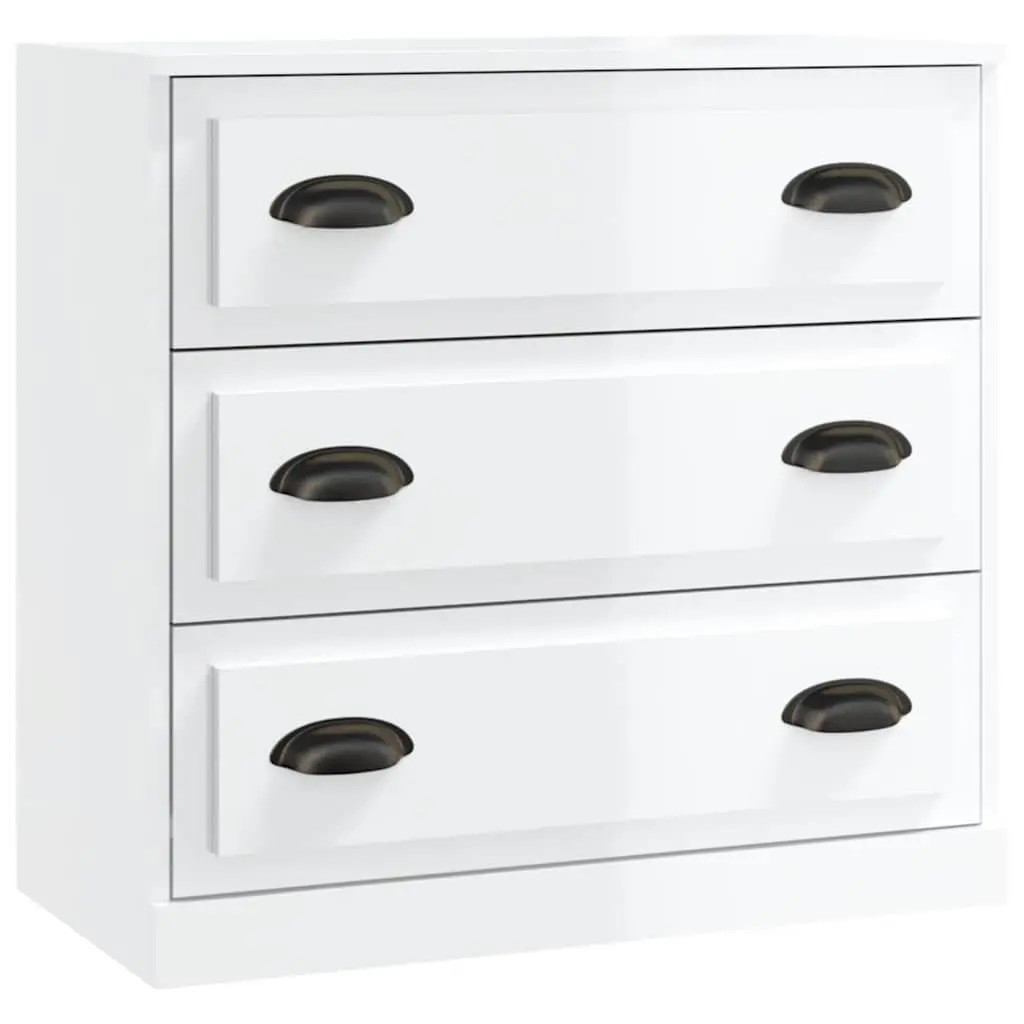 Sideboard Cabinet Storage Buffet for Home 70cm x 35.5cm x 67.5cm High Gloss White Engineered Wood Furniture