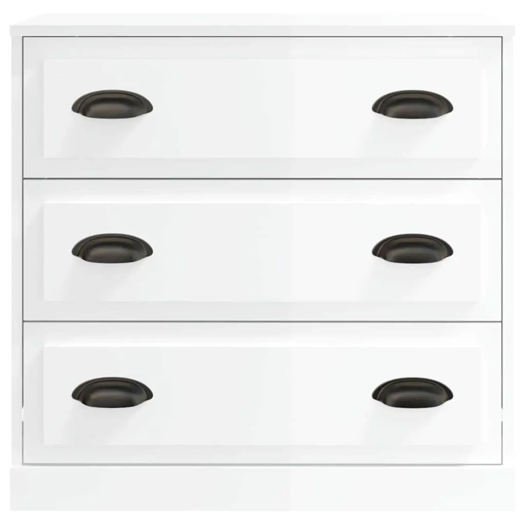 Sideboard Cabinet Storage Buffet for Home 70cm x 35.5cm x 67.5cm High Gloss White Engineered Wood Furniture