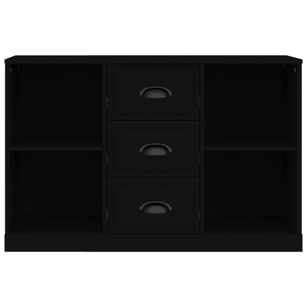 Black Sideboard Cabinet Storage Furniture Engineered Wood Home Buffet Display 1045 x 355 x 675 cm