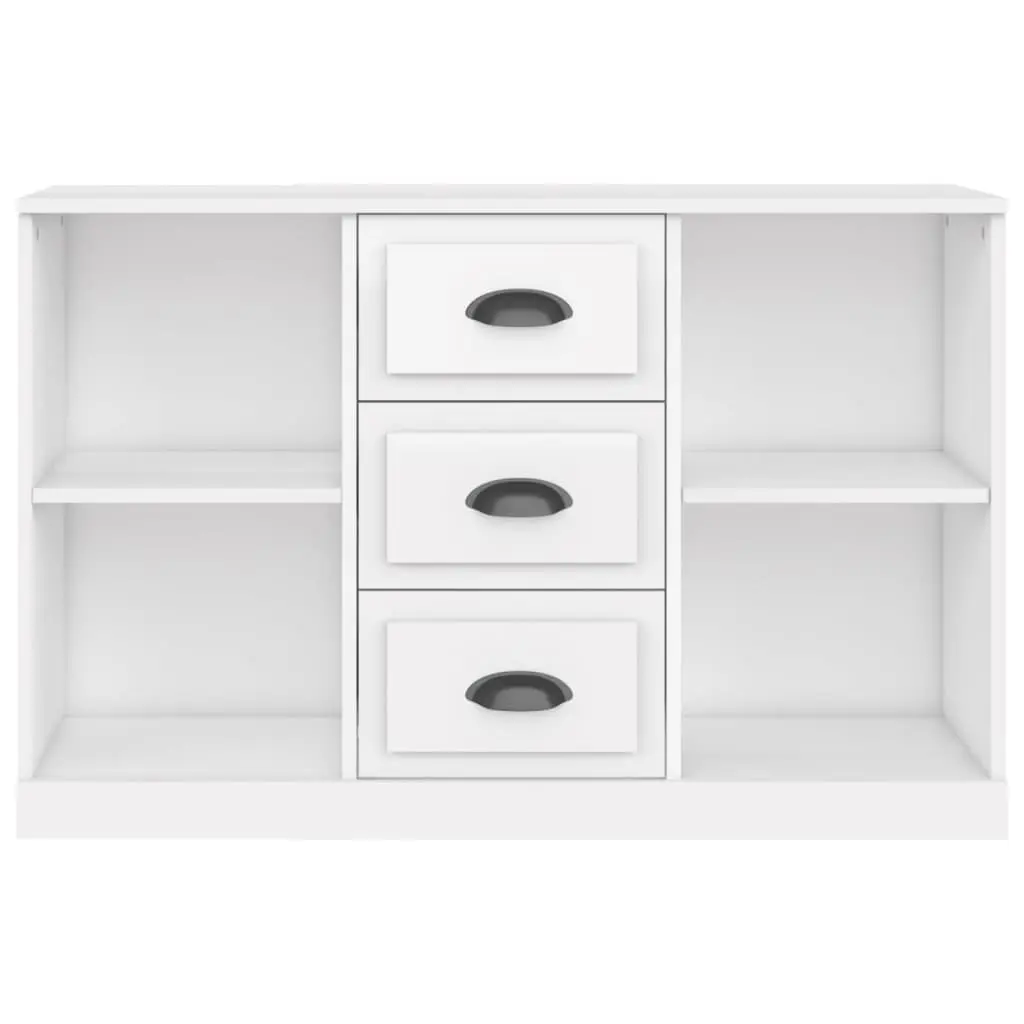Sideboard High Gloss White Storage Cabinet Engineered Wood for Home 104.5W x 35.5D x 67.5H cm