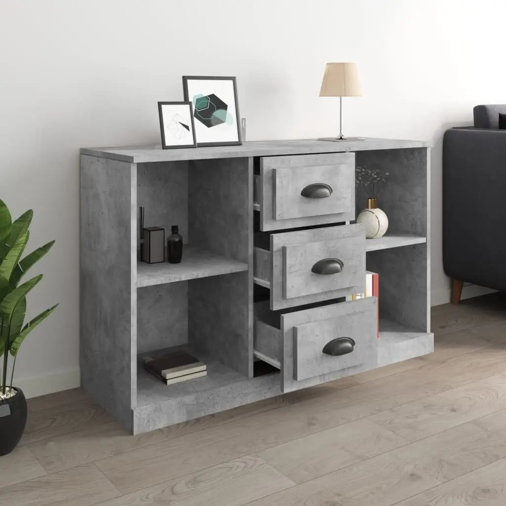 Grey Sideboard Storage Cabinet for Living Room 104.5L x 35.5W x 67.5H cm