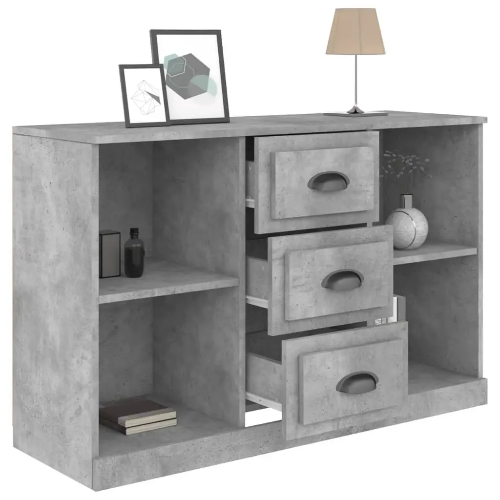 Grey Sideboard Storage Cabinet for Living Room 104.5L x 35.5W x 67.5H cm