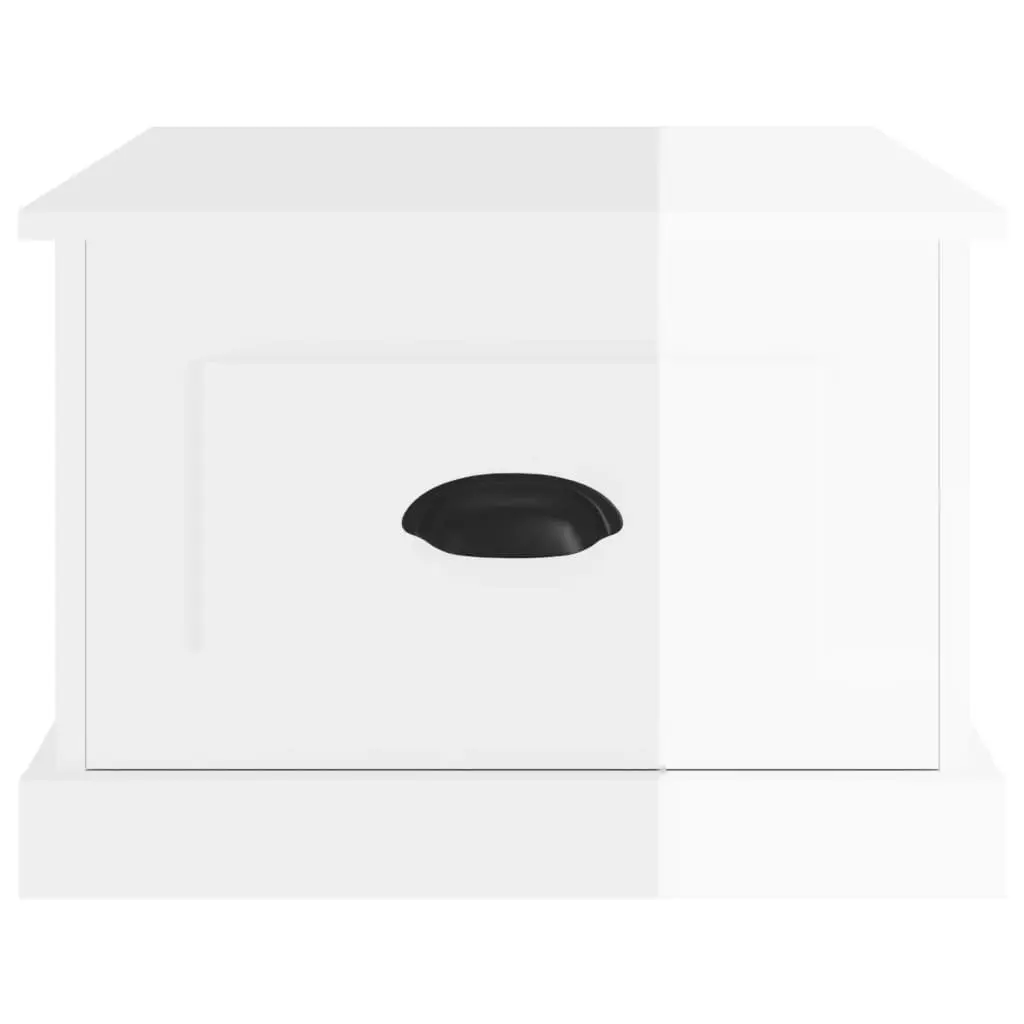 Coffee Table High Gloss White 50x50x35 cm with Drawer Storage Accent Furniture