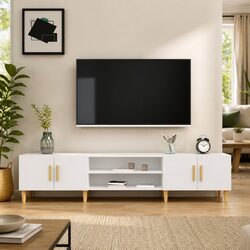 TV Cabinet Specifications: White 180x31.5x40 cm with 4 Compartments