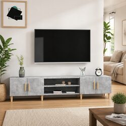 Specifications of Grey Engineered Wood TV Cabinet with 4 Doors