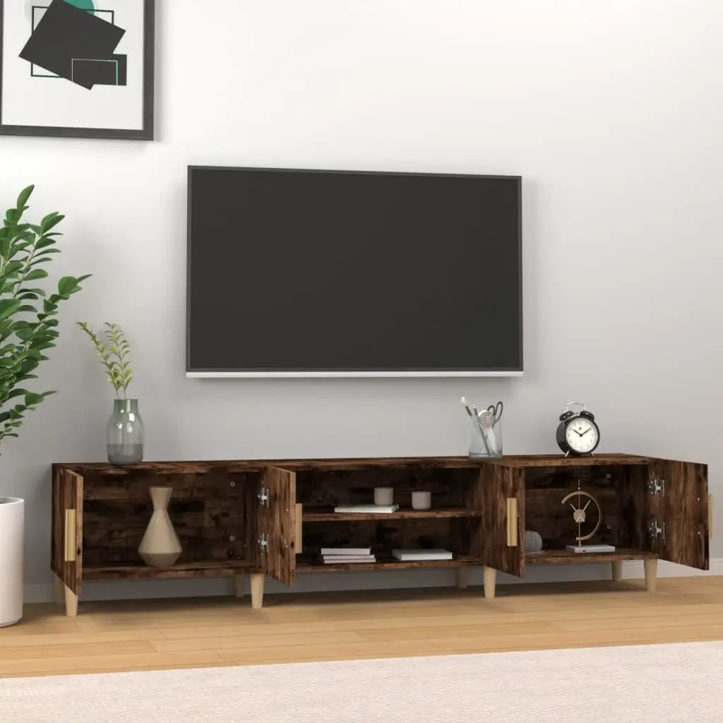 TV Cabinet Brown Engineered Wood Media Unit Storage 180x31.5x40cm Lounge