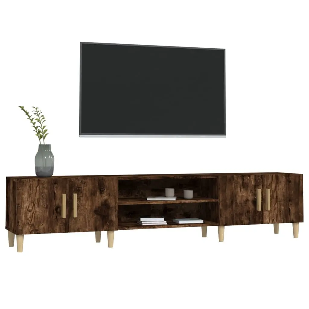 TV Cabinet Brown Engineered Wood Media Unit Storage 180x31.5x40cm Lounge