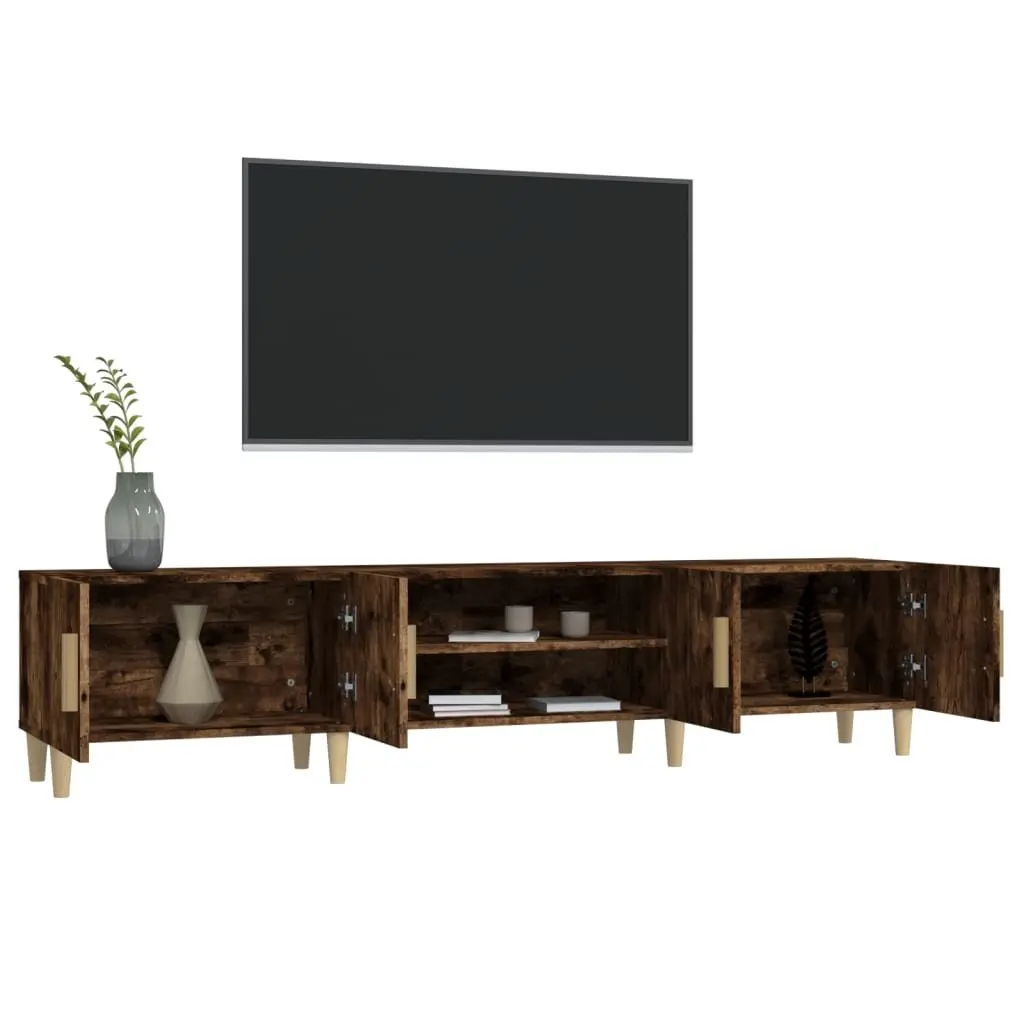 TV Cabinet Brown Engineered Wood Media Unit Storage 180x31.5x40cm Lounge